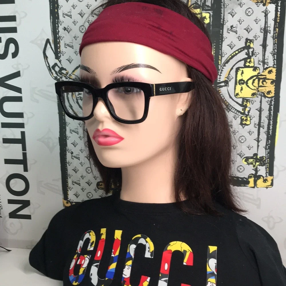✨ Luxury New Authentic Gucci GG1138O 001 Black Square Eyeglasses ✨